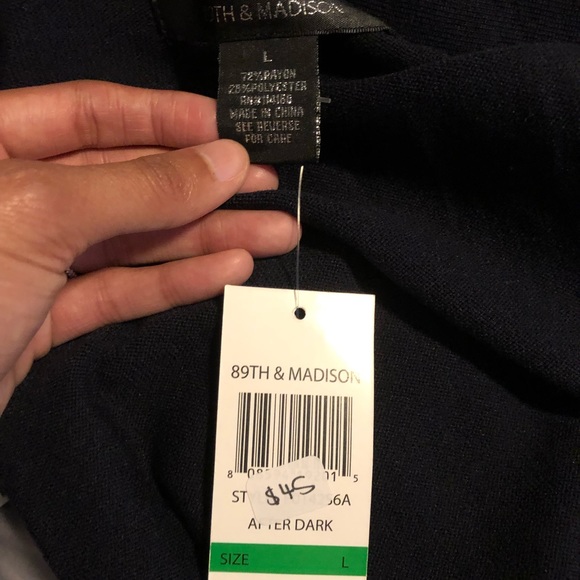 89th & Madison Navy Cardigan - Picture 2 of 5